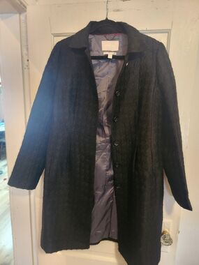 Banana Republic Black Men's Pea Coat with Quilted Lining